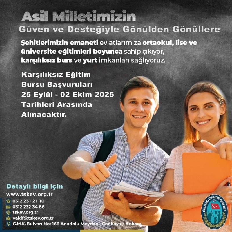 TSK EĞİTİM VAKFINDAN ŞEHİT ÇOCUKLARINA BURS