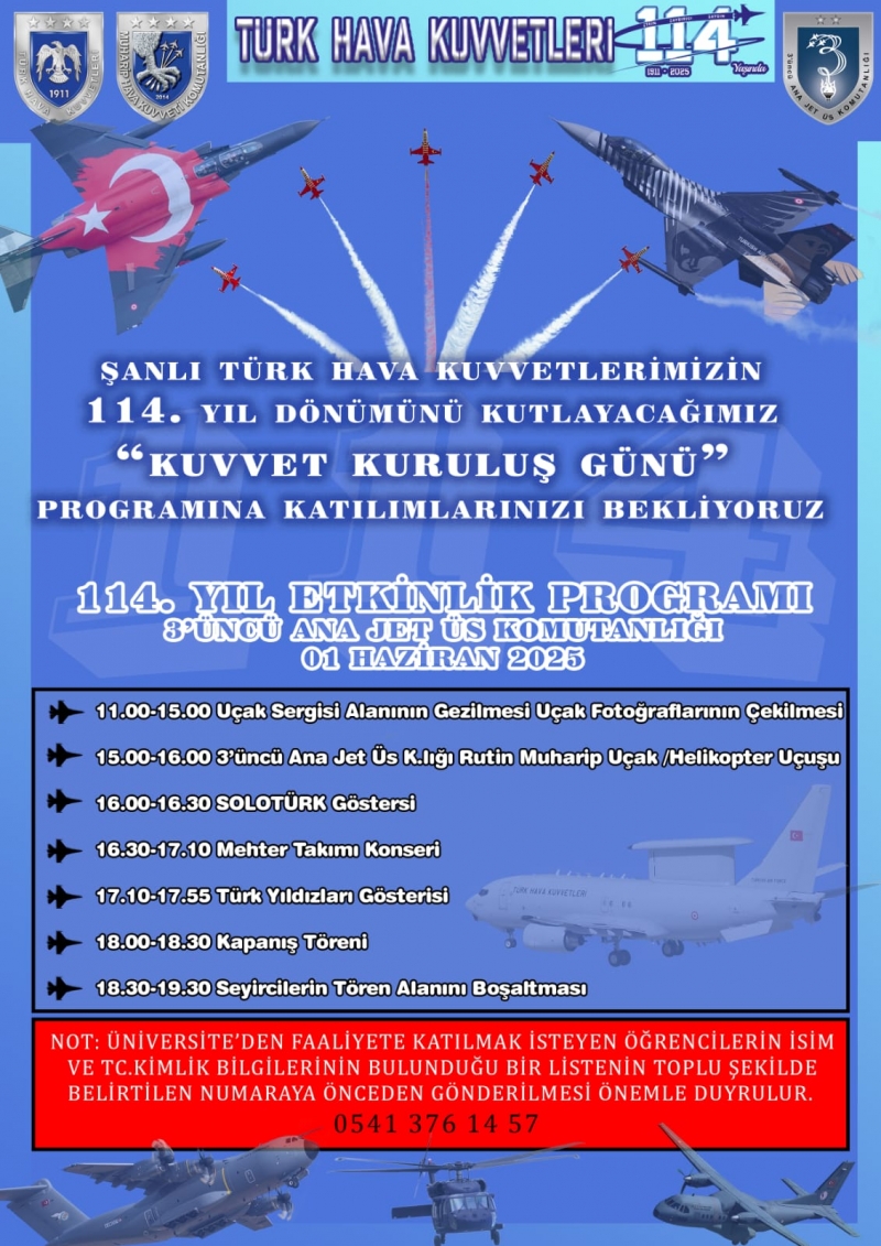 TÜRK HAVA KUVVETLERİ KURULUŞ GÜNÜ ETKİNLİÜİ